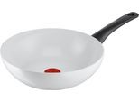 Wok TEFAL "Ceramic Control Wokpfanne Induktion 28 cm", weiß, B:28,6cm H:8cm L:46,9cm Ø:28cm, Pfannen, Wok, Keramikversiegelung, Thermo-Signal, alle Herdarten, C41719