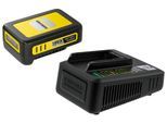 Akku Starter-Set KÄRCHER "»Starter Kit Battery Power 18/25«", schwarz (schwarz, gelb), B:88,3mm H:50mm T:133,3mm, Akkumulatoren, Akku Starter-Set, 18 V, 2,5 Ah, inkl. Schnellladegerät