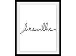 Bild QUEENCE "Breathe", schwarz (farbe rahmen: schwarz, farbe bild(er): schwarz), B:30cm H:40cm T:3cm, Acrylglas, Holz, Papier, Bilder, Bild, HD Premium Poster-Druck inkl. Holzrahmen