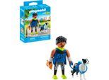 Konstruktions-Spielset PLAYMOBIL "Jogger mit Border Collie (71740), Playmobil My Life", bunt, Spielbausteine, Kinder, Kunststoff, Konstruktions-Spielset