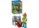 Konstruktions-Spielset PLAYMOBIL "Zoo: Elefantenbaby und Pflegerin (72092), Animals & Friends", bunt, Spielbausteine, Kinder, Kunststoff, Konstruktions-Spielset, Made in Europe