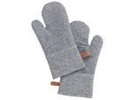 Topfhandschuhe WENKO "Modell Ada Stripes", grau, B:17cm H:33cm L:3cm, Baumwolle, Topflappen, Topfhandschuhe, Ofen- und Grillhandschuhe, extra langer Schaft, Baumwollinnenseite