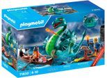Konstruktions-Spielset PLAYMOBIL "Wikinger mit Seeungeheuer (71830), Playmobil History", bunt, Spielbausteine, Baby, Kunststoff, Konstruktions-Spielset, Made in Europe