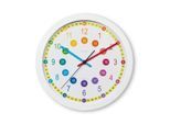 Wanduhr HAMA "Kinder-Uhr "Sal", ohne Ticken, Ø 30 cm, Bunt", weiß, Ø 30cm, Quarzuhr, Wanduhren, Wanduhr, für Kinderzimmer, geräuscharm