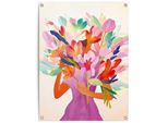 Poster REINDERS "Blumenmädchen", bunt (farbe bild(er): mehrfarbig), B:60cm H:80cm T:0,1cm, Bilder, Poster, Wohnzimmer - Dame - Farbenfroh - Mehrfarbig - Leinwand - Blumen