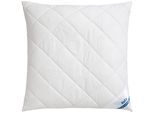 Microfaserkissen BECO "BeCo Greenfirst gestepptes Kopfkissen 40x80 & 80x80cm", weiß (weiß, neutral), B:80cm L:80cm, Obermaterial: 100% Polyester, Kopfkissen, Microfaserkissen