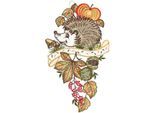 Fensterbild "Fensterbild "Herbstigel" farbig", bunt, B:19cm H:35cm, Polyester, W. REUTER & SOHN - PLAUENER SPITZE, Fensterbilder, Fensterbild