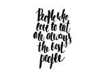Wanddekoobjekt QUEENCE "People who love to eat are always the best people", schwarz (schwarz, weiß), B:30cm H:45cm T:0,1cm, Stahl, Wanddekoobjekte, Wanddekoobjekt, Stahlschild, Blechschild, Spruch, Witzig, Wanddeko, retro, 20x30cm