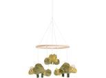 Mobile FEHN "Lazy, Crazy & Pink, Holz-Mobile Chamäleon", grün (khaki, olive), Mobilés, BabyB:33cm H:2,8cm L:51cm, Plüsch, Softvelour, Mobile, B:33cm H:2,8cm L:51cm