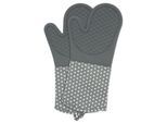 Topfhandschuhe WENKO "Modell Silikon", grau, Baumwolle, Silikon, Topflappen, Topfhandschuhe, Ofen- und Grillhandschuhe, Hitzeschutz, Baumwollinnenseite, 1 Paar