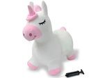 Hüpftier JAMARA "Einhorn mit Plüschbezug", rosa (weiß, rosa), Hüpfspielzeug, BabyB:50cm T:61cm, Hüpftier, inkl. Luftpumpe, B:50cm T:61cm