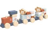 Stapelspielzeug SPEEDY MONKEY "Stapelzug", bunt, Stapelspielzeug, BabyB:6,5cm H:10,5cm L:40cm, Holz, Stapelspielzeug, aus Holz, FSC - schützt Wald, B:6,5cm H:10,5cm L:40cm