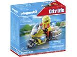 Konstruktions-Spielset PLAYMOBIL "Notarzt-Motorrad mit Blinklicht (71205), My City Life", bunt, Spielbausteine, Kinder, Kunststoff, Konstruktions-Spielset, mit Lichtmodul; Made in Europe