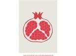 Bild KOMAR "Cultivated Pomegranate", rot (farbe bild(er): rot), B:30cm H:40cm, Holz, Papier, Bilder, Bild, Wandbild zur Dekoration - ohne Rahmen