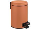 Kosmetikeimer WENKO "Leman", orange (terrakotta, schwarz), B:17cm H:25cm T:22,5cm, Stahl, Mülleimer, Kosmetikeimer, 3 Liter, BxTxH: 17x22,5x25 cm