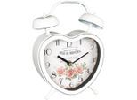 Wanduhr AMBIENTE HAUS "Tischuhr - Herz 22cm", weiß, B:22cm H:16cm T:6cm, Wanduhren, Wanduhr