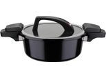 Dampfgartopf GSW "Gourmet", schwarz, H:10cm Ø:24cm, Töpfe, Dampfgartopf, Dampfkochtopf mit Ventil zum Druckausgleich kein Überdruck, Induktion