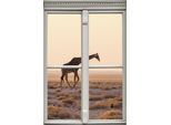Wandsticker QUEENCE "Giraffe", beige (natur), B:40cm H:60cm T:0,1cm, Wandtattoos, Wandsticker, Wandsticker, Wandbild, selbstklebend, 3D, Fenster