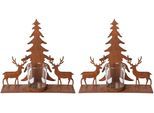 Teelichthalter CREATIV DECO "Weihnachtsdeko", braun (rostbraun), B:25,5cm H:28cm T:8cm, Metall, Kerzenhalter, Teelichthalter, Oberfläche in Rost-Optik