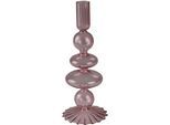 Kerzenständer AM DESIGN "aus roséfarbenem Glas", rosa (rosé), B:8,2cm H:22cm, Glas, Kerzenhalter, Kerzenständer, stilvolle Ergänzung für romantische Dekorationen