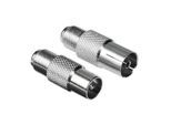 HAMA SAT-Kabel "SAT-Adapter-Set, F-Kupplung - Koax-Stecker, F-Kupplung - Koax-Kupplung", silber (silberfarben), B:9cm H:1,5cm T:23cm, Kabel, SAT-Kabel