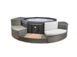 Whirlpool Netspa Octopus ca. 290 cm mit Umrandung+5 Möbel