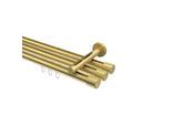 GARDINENSTANGE INNENLAUF Siteno Santo 240 cm (geteilt in 2 x 120 cm), 3-läufig, 20 mm Ø Messing-Optik
