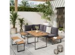 Beldano , Naturfarben, Dunkelgrau , Metall, Kunststoff, Textil , Füllung: Schaumstoff,Polyester , 250x180 cm , gastro- und objekttauglich, UV-beständig, wetterbeständig , Gartenmöbel, Loungemöbel, Loungegarnituren