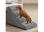 FEANDREA Hundetreppe, 2/3/4Stufen, Waffelcord, wasserdicht, rutschfest, abnehmbarer waschbarer Bezug
