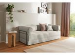 Schlafsofa HOMSY BY ANA JOHNSON "Folda Dauerschläfer, B: 206 cm, Liegefl. 181x198 cm", beige, B:206cm H:72cm T:94cm, Sofas, Schlafsofa, mit Bett-/Schlaffunktion, inkl. 1x Zierkissen, Tonnentaschenfederkern