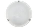 EGLO LED Deckenleuchte "SALOME Deckenlampe, Wohnzimmerlampe, Beleuchtung", silber, 1, Ø 30cm H: 9cm, 1 Stk., Leuchten, Deckenleuchte klassisch, aus Metall und Alabaster-Glas, E27, Ø 30 cm, LED Deckenleuchte