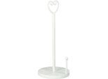 Küchenregal AMBIENTE HAUS "Küchenrollenständer Herz in Antikweiß", weiß, B:17cm H:39cm T:17cm, Eisen, Regale, Küchenregal