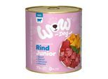 WOW Nassfutter Hund, Junior Rind mit Huhn 6x800 g