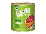 WOW Nassfutter Hund, Adult Rind mit Karotte 6x800 g
