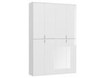 Drehtürenschrank Projekt X 122/193/34 cm Weiss Hochglanz