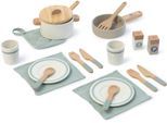 Spiel-Kochgeschirr MUSTERKIND "Aronia", bunt (weiß, warmgrau, salbei), Spielgeschirr, Kinder, Holz, Spiel-Kochgeschirr