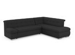 Ecksofa DOMO COLLECTION "MONA 271x213 cm, modern und komfortabel", grau (anthrazit), B:271cm H:80cm T:213cm, Struktur fein 100% Polyester;Chenilleoptik 100% Polyester, Sofas, Ecksofa, whlw. mit Bett- und Armlehnfunktion, L-Form
