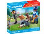 Konstruktions-Spielset PLAYMOBIL "Spurensuche mit Hund (71731), Playmobil Action Heroes", bunt, Spielbausteine, Kinder, Kunststoff, Konstruktions-Spielset