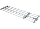 Teleskopregal WENKO, grau (stangen: silberfarben, rahmen: grau, anti, rutsch, teile: weiß), H:3cm T:23cm, ABS-Kunststoff, Aluminium, Kunststoff, Regale, Teleskopregal, ausziehbares Klemmregal für Nischen & Schränke, Befestigen ohne Bohren