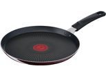 Crêpepfanne TEFAL "Resist Intense", rot (bordeaux), B:25,8cm H:1,8cm L:43,4cm Ø:25cm, Pfannen, Crêpepfanne, Emaille, Antihaft, Thermo-Signal, alle Herdarten außer Induktion