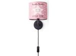 PACO HOME Wandleuchte "Aleyna 105", schwarz (rosa), 1, Ø 18cm H: 26,5cm, Leuchten, Kinderlampe Babyzimmer Kinderzimmer Ø 18cm Mond Kabel 3m E14, Wandleuchte
