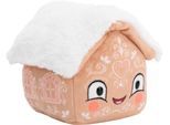 Plüschfigur NICI "Winter, Lebkuchenhaus, 15 cm", braun, Plüschfiguren, KinderB:12cm H:11cm L:12cm, Plüschfigur, enthält recyceltes Material, B:12cm H:11cm L:12cm