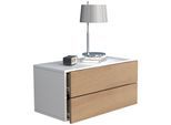 Nachttisch VCM "Holz Wandschublade Wand Hänge Nachttisch Usal L60", braun (weiß, honig, eiche), B:60cm T:32cm, Tische, Nachttisch