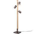 TRIO LEUCHTEN LED Stehlampe "Marley", silber (nickel weiß), 1, H: 130cm, 1 Stk., Leuchten, verstellbare GU10-Spots exkl. Leuchtmittel, Deko-LED am Leuchtenfuß, LED Stehlampe