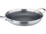 Servierpfanne GSW "Inoxxa Black", silber (silberfarben), H:6cm Ø:32cm, Pfannen, Servierpfanne, Pfanne aus Dreischicht-Material mit Antihaft-Versiegelung