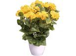 Kunstblume CREATIV GREEN "Begonienbusch", gelb, H:35cm, Obermaterial: 85% Polyester, 15% Polyethylen, Kunstpflanzen, Kunstblume