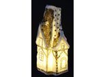 Dekofigur I.GE.A. "Haus", gold (weiß), B:10cm H:24cm, Polyresin, Dekofiguren, Dekofigur, Weihnachtsdeko aus Polyresin, Höhe ca. 24 cm
