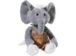 Kuscheltier HEUNEC "Latzhosen-Gang, Elefant Eddie Erdnuss", bunt, Plüschfiguren, KinderB:18cm H:35cm T:15cm, Polyester, Kuscheltier, B:18cm H:35cm T:15cm