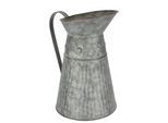 Dekovase I.GE.A. "Metall-Krug", braun, B:21cm H:23cm, Metall, Vasen, Dekovase, Graue Deko-Kanne mit Riffelung Schlaghammer-Optik Vase für Blumen