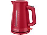 BOSCH Wasserkocher "MyMoment TWK3M124", rot, B:22,8cm H:26,1cm T:15,9cm, Wasserkocher, Abschaltautomatik, Tassenanzeige, beidseitige Wasserstandsanzeige, Wasserkocher